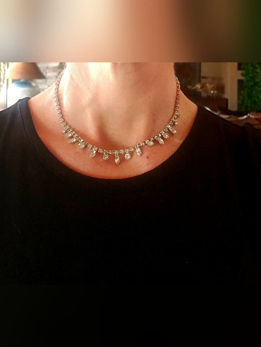 Vintage Kramer Rhinestone Crystal Chocker Necklace - Estate Jewelry